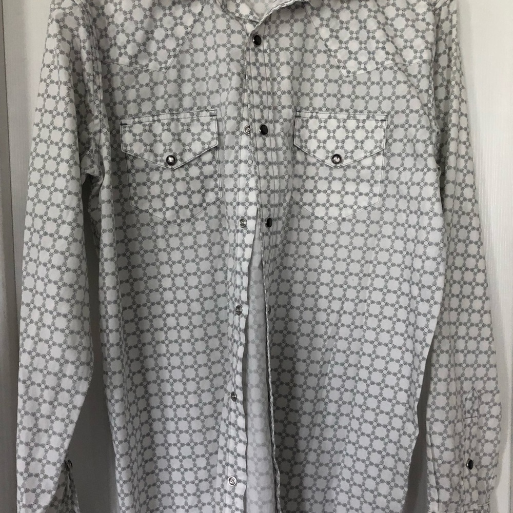 Mens Gibson western shirt with black pearl snaps euc sz small